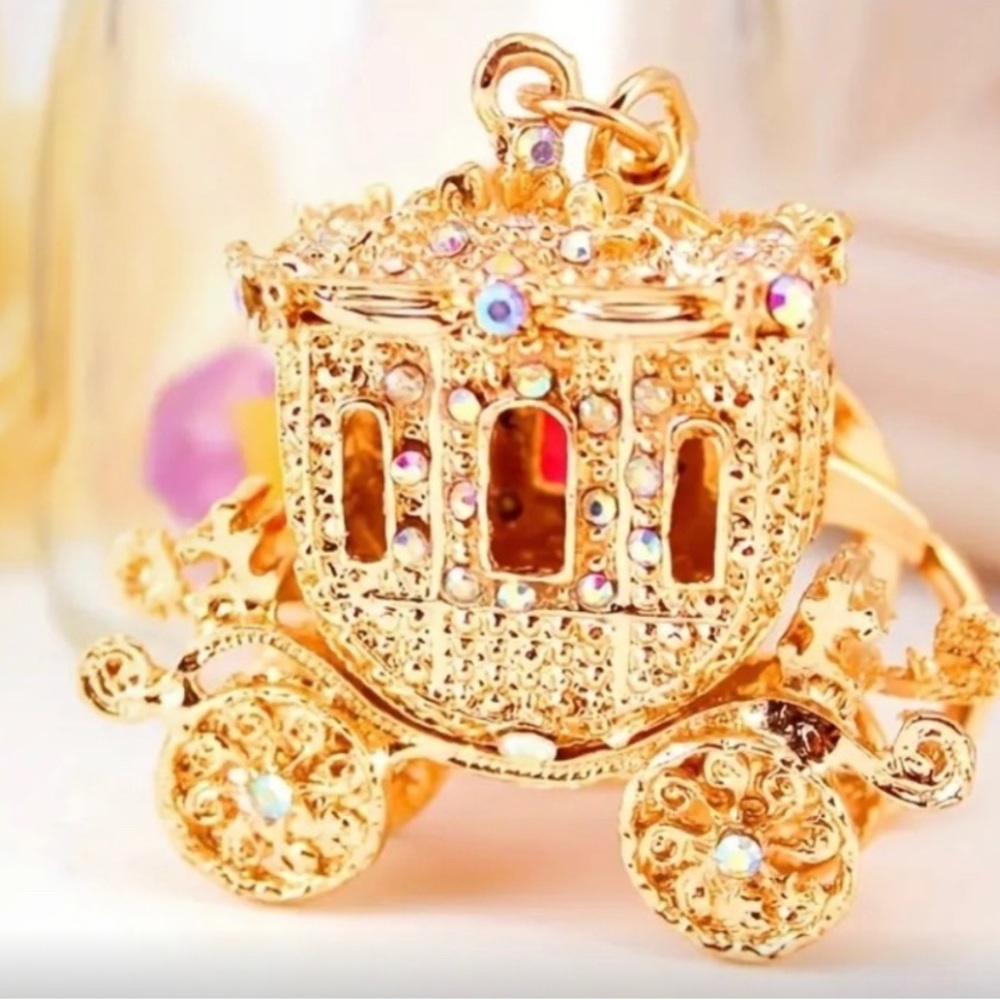 Gold Sparkling Carriage Clutch with Regal Details NWT